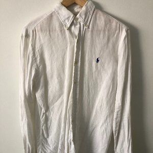 Ralph Lauren Linen Button Down - white